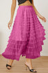 'Milena' Ruched High Waist Tiered Skirt - Celes Fashion